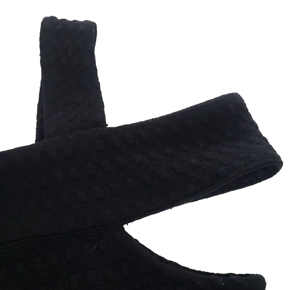 Textured Knit Square‎ Neck Michael Kors Top M Black Chunky Straps Career Goth